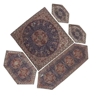 ست 5تکه رومیزی ترمه طرح نسترن کد SOR