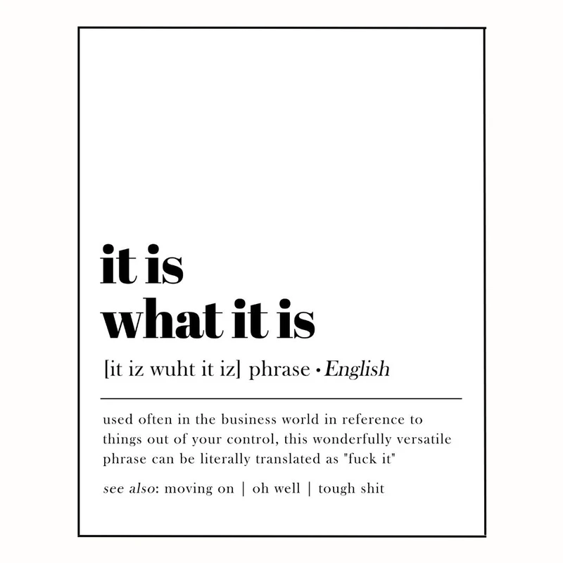 پوستر مدل دیکشنری با تعریف-همان چیزی است که هست