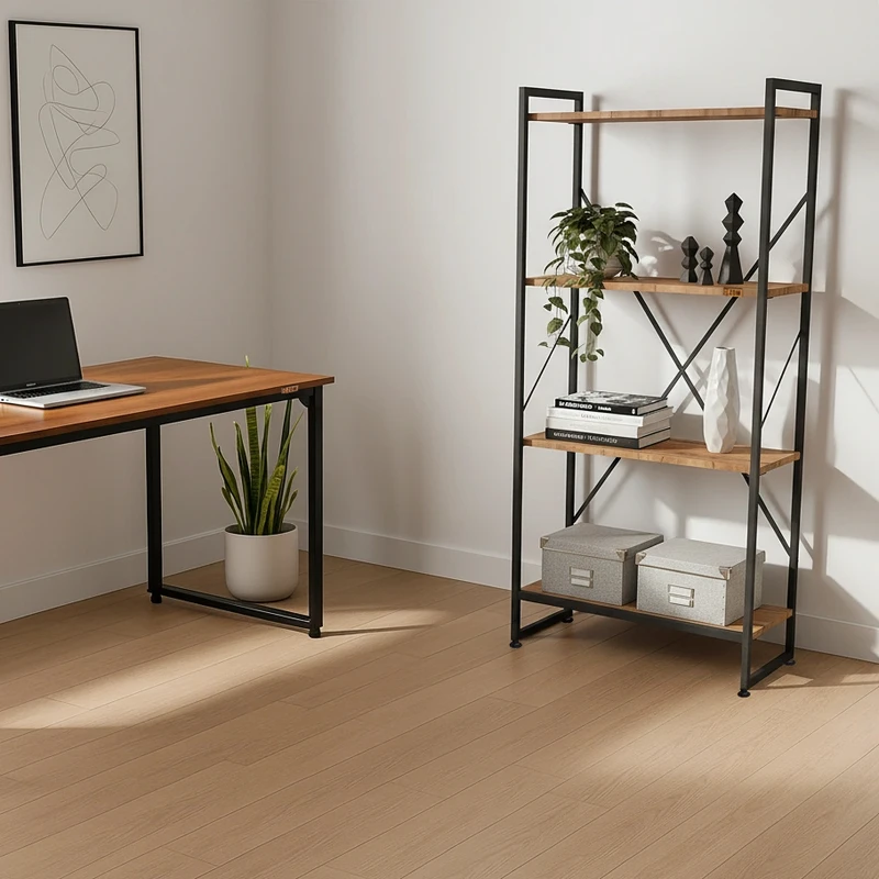 کتابخانه چهار طبقه دیزم مدل مونتاژی LIB_60×140_LIGHT