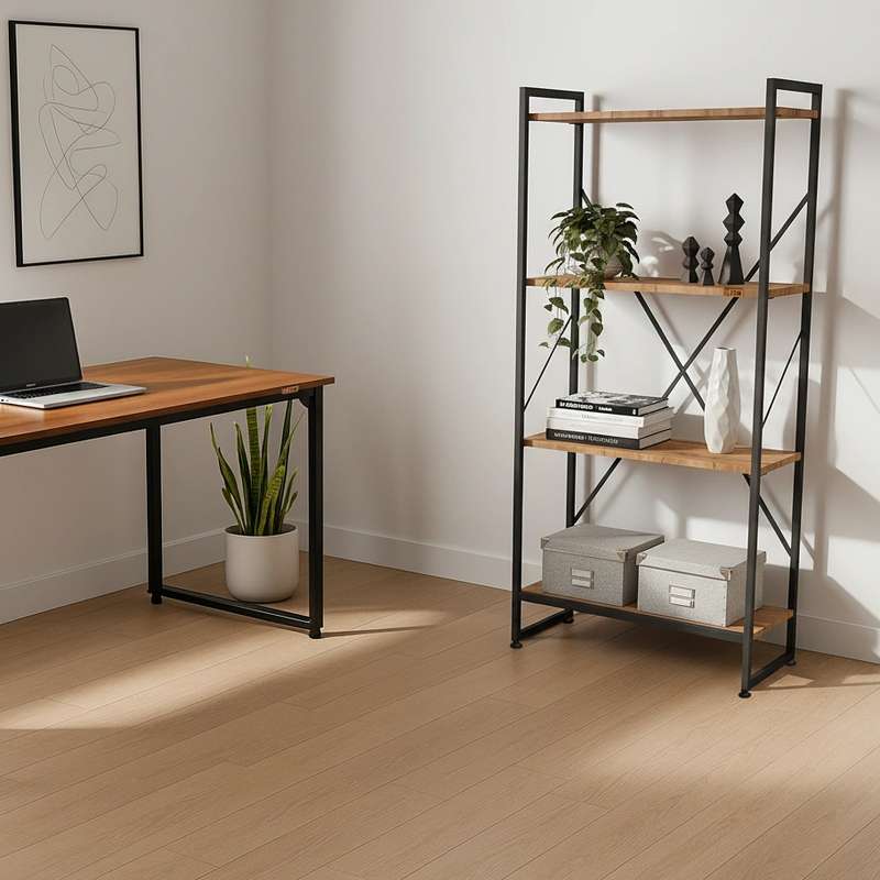کتابخانه چهار طبقه دیزم مدل مونتاژی LIB_60×140_LIGHT