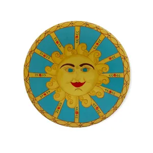 بشقاب دیوارکوب سفالی طرح خورشید خانوم