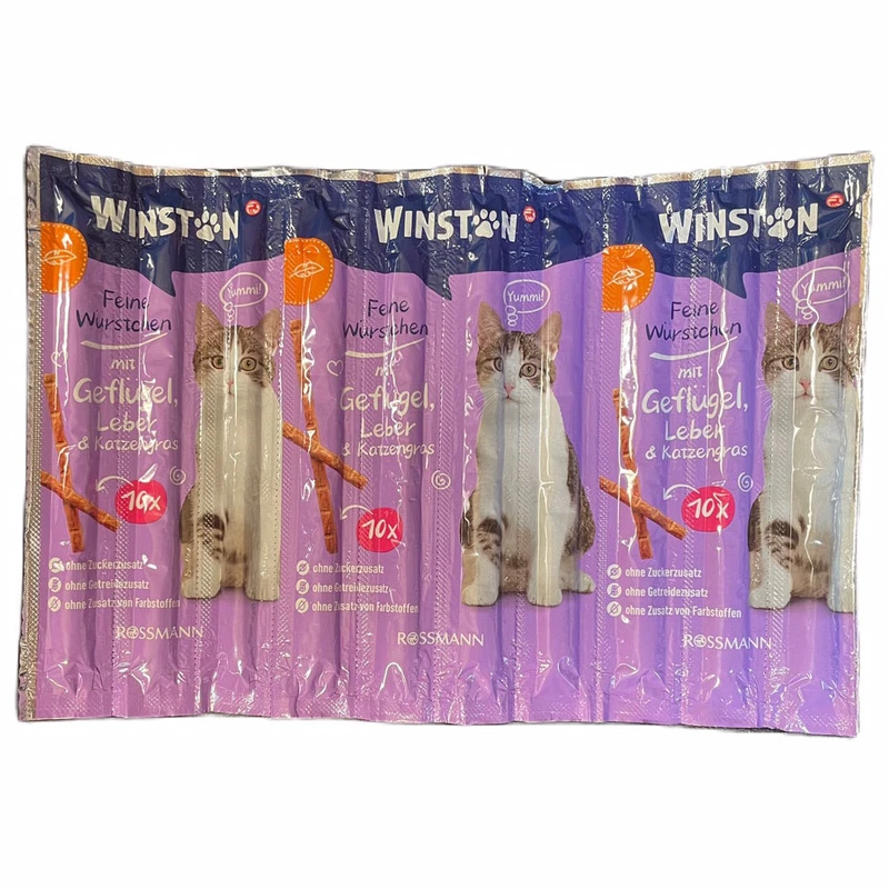 غذای تشویقی گربه وینستون مدل mit geflugel and leber new وزن 50 گرم