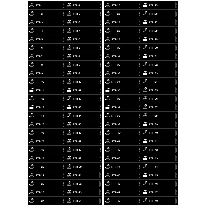 لیبل شبکه نت لیبل طرح ROUTER بسته 48 عددی