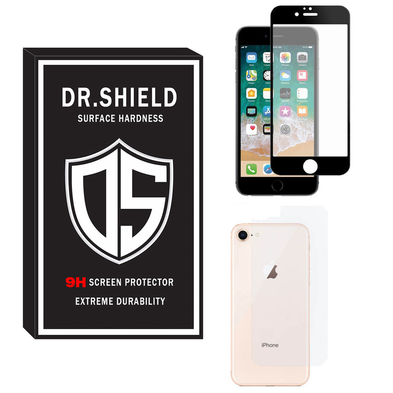 محافظ صفحه نمایش دکتر شیلد مدل TFPDR-06 مناسب برای گوشی موبایل اپل Iphone 8 به همراه محافظ پشت گوشی