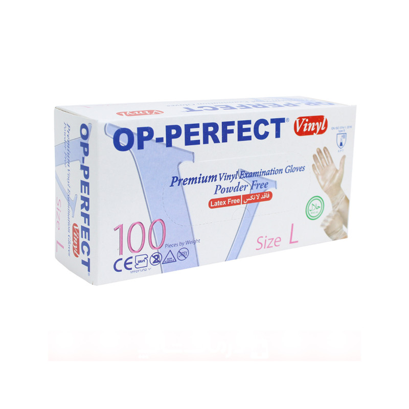 دستکش وینیل اپی پرفکت مدل 100 سایز لارج بسته 100 عددی