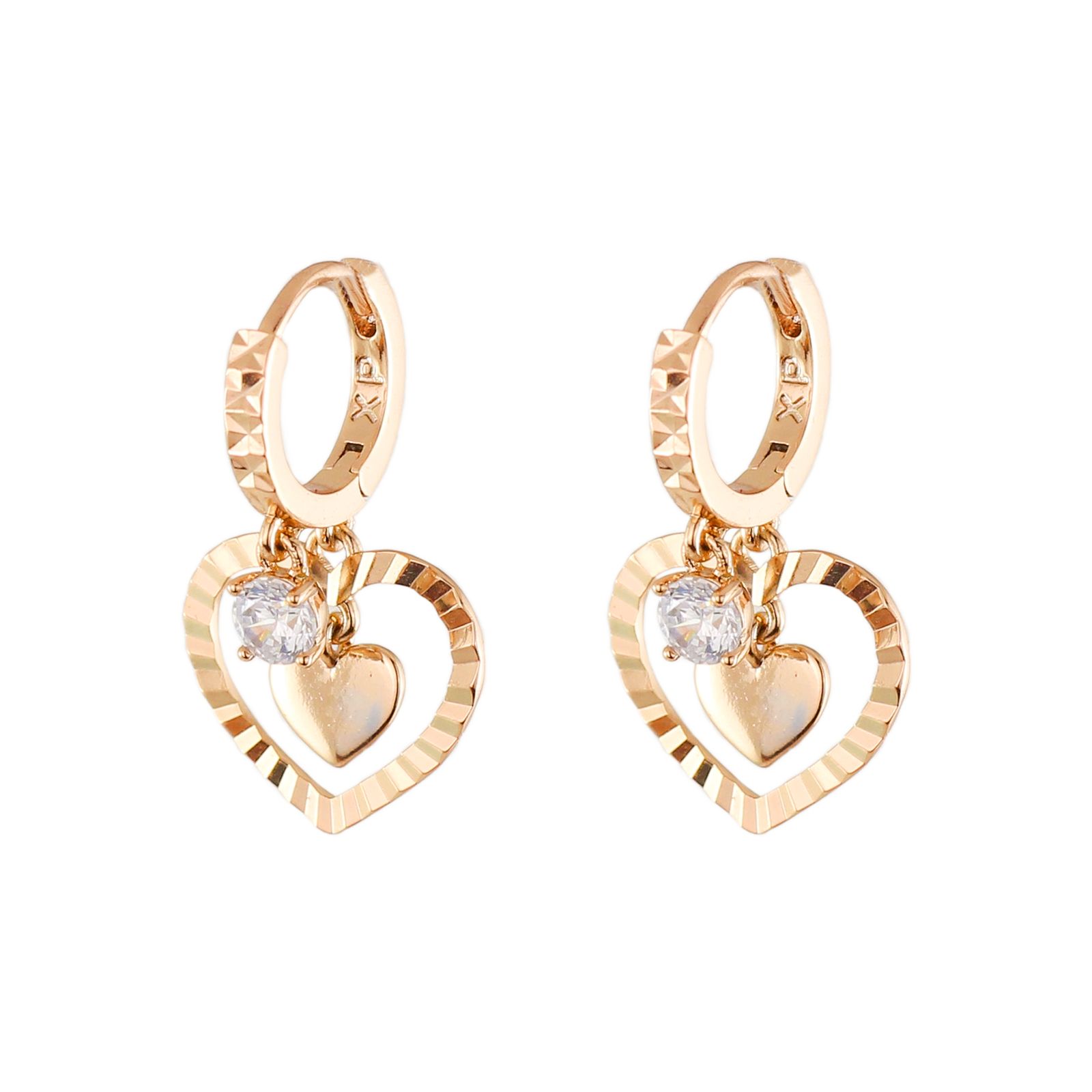 گوشواره زنانه ژوپینگ مدل قلب کد AAC750 -  - 1