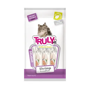 بستنی گربه ترولی مدل  shrimp & codfish وزن 70 گرم بسته 5 عددی 