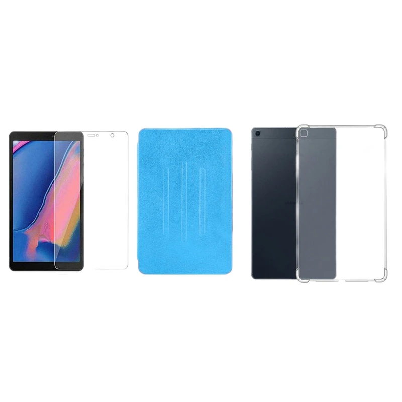 کیف کلاسوری مدل Folio مناسب برای تبلت  Galaxy Tab A 8.0 2019 / P205 به همراه کاور ژله ای fence و محافظ صفحه نمایش
