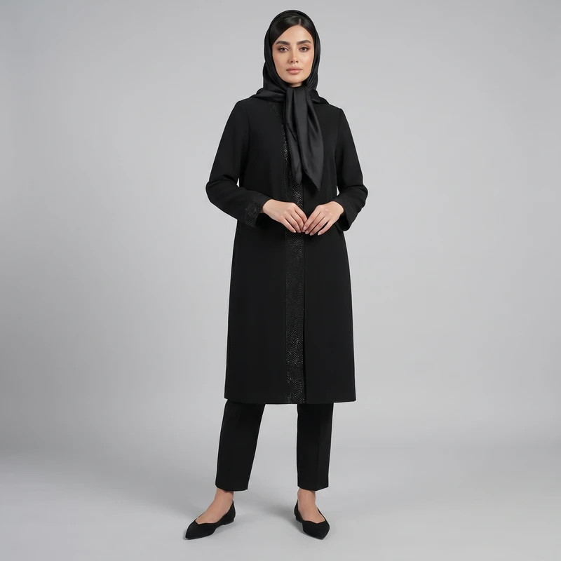 مانتو مجلسی روی زانو زنانه زاگرس پوش مدل 112228298