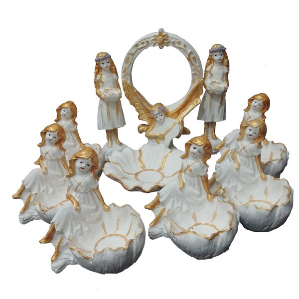 مجموعه ظروف هفت سین 10 پارچه مدل فرشته 077