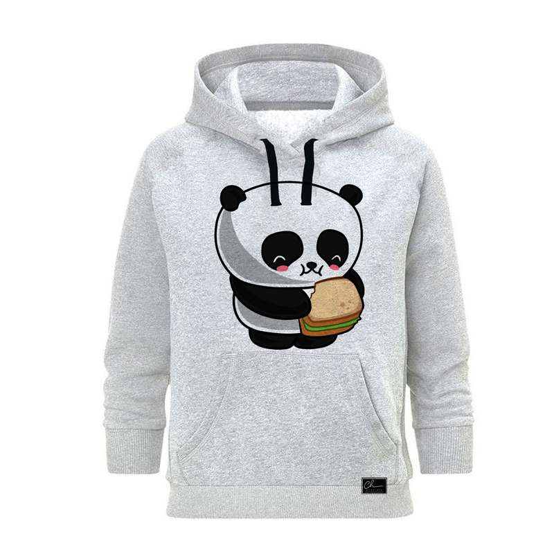 هودی زنانه مدل panda کد J64 رنگ طوسی