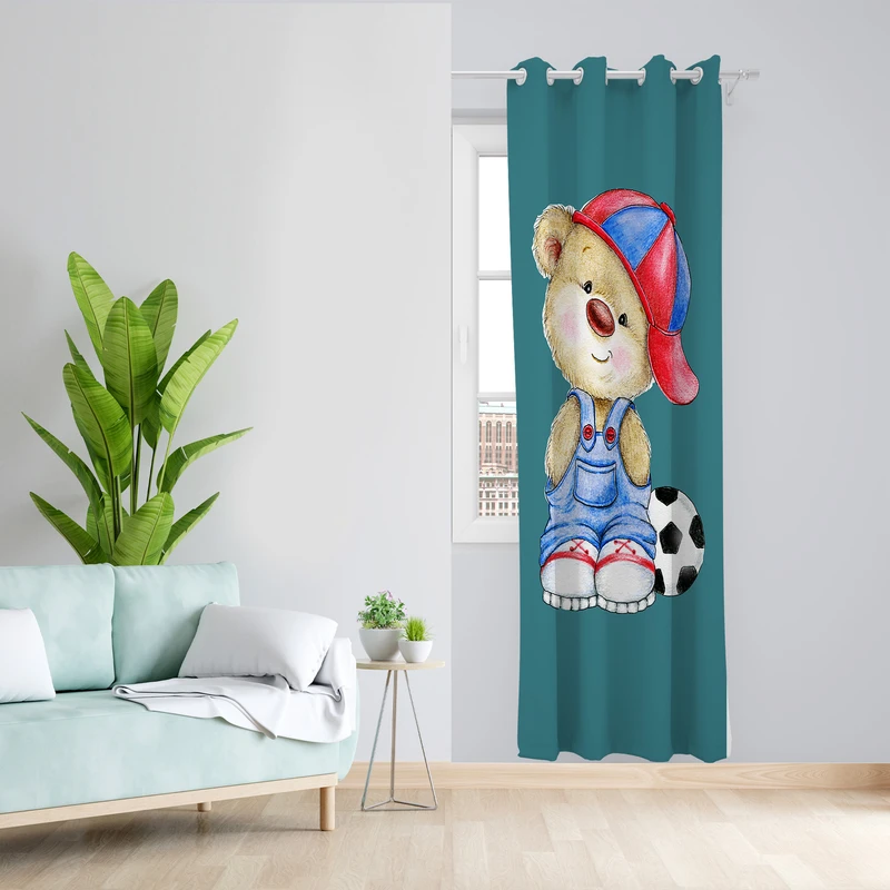 پرده طرح کودک مدل مخمل پانچی کد L 1027 Z سایز 140x200 سانتی متر