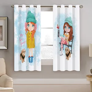 پرده نیروانا طرح دختر کودک مدل هازان کد 8232 سایز 140×200 سانتی متر