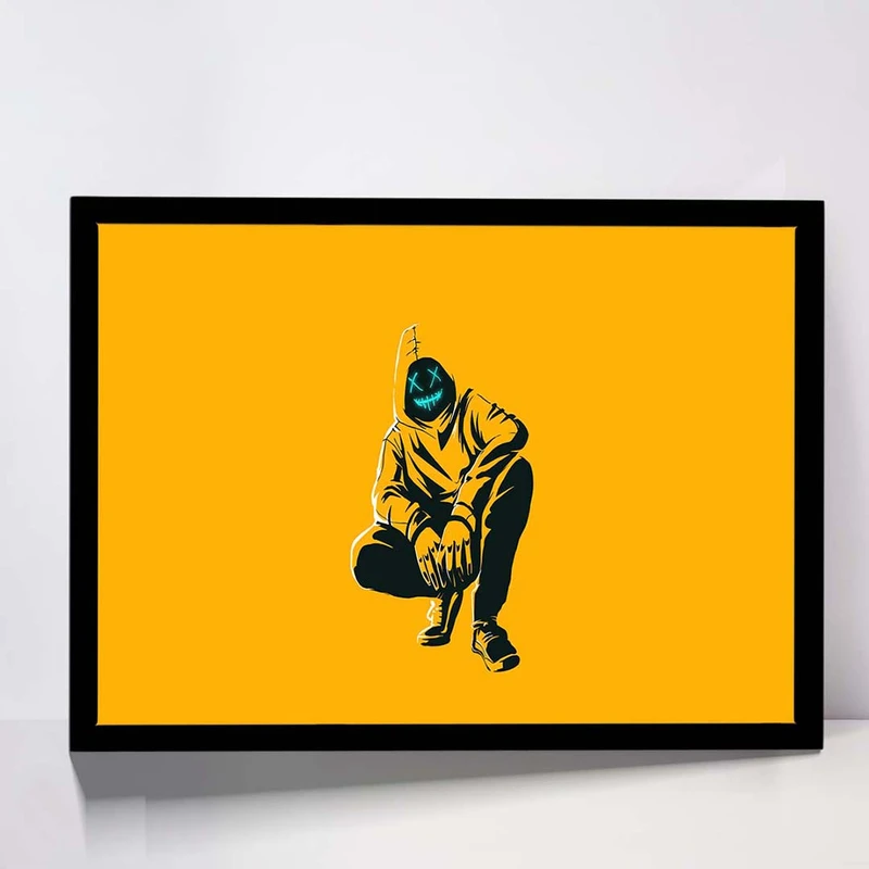 تابلو مدل anonmyus boy yellow minimal کد F-10023