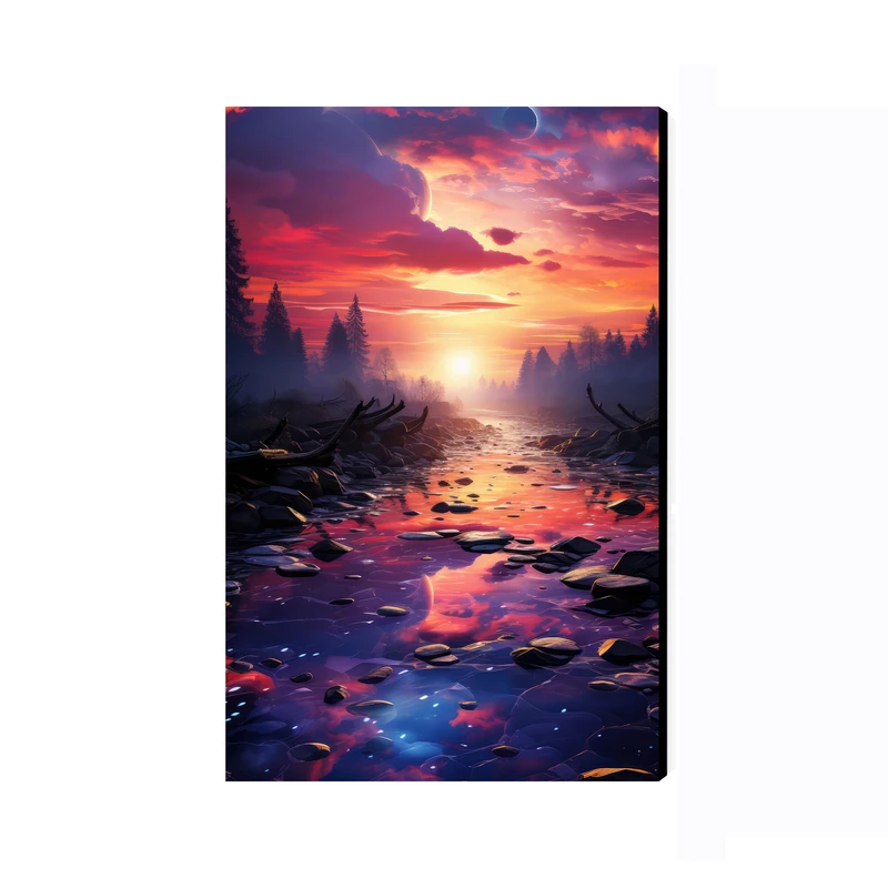 تابلو شاسی عرش مدل فانتزی منظره طبیعت غروب کد As2467