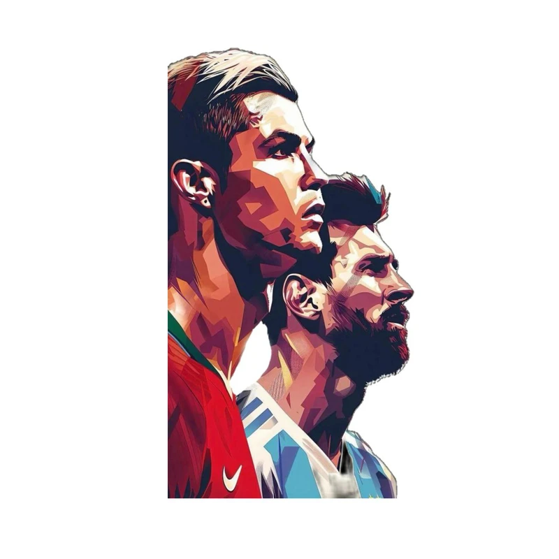 استیکر پارچه و لباس پاد آفرین مدل فوتبالی لیونل مسی کریستیانو رونالدو کد 317