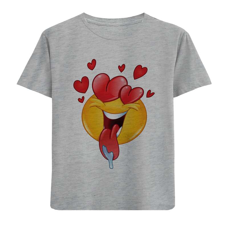 تی شرت آستین کوتاه دخترانه مدل ایموجی D26