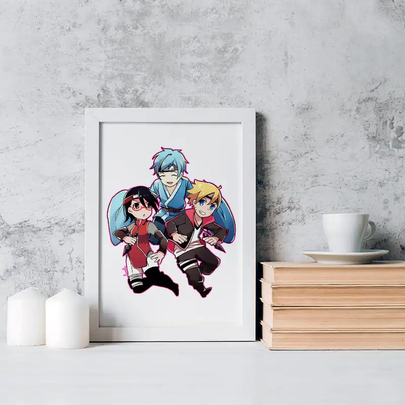 تابلو خندالو مدل سارادا و بوروتو و میتسوکی انیمه بوروتو کد 15723