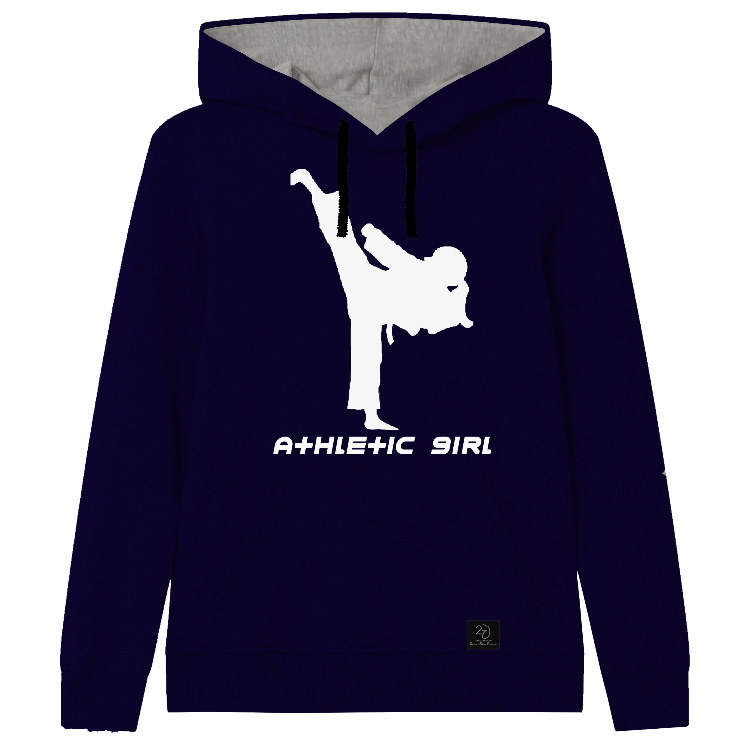 هودی دخترانه 27 مدل دختر ورزشکار کد F23 رنگ سرمه ای 