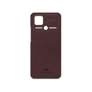 MAHOOT Matte-Dark-Brown-Leather Cover Sticker for Xiaomi Poco C40