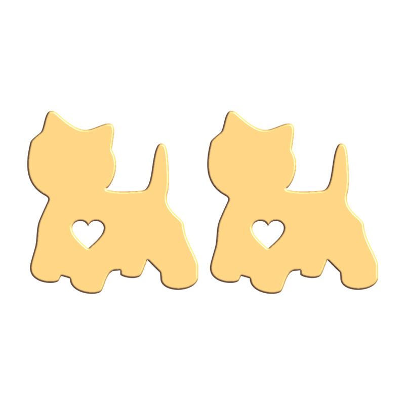 گوشواره طلا 18 عیار زنانه فرشته مدل گربه WEL-000394 -  - 1