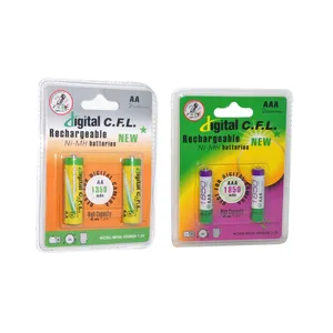 باتری قلمی و نیم قلمی قابل شارژ سی.اف.ال مدل 1350/1850mAh بسته 4 عددی