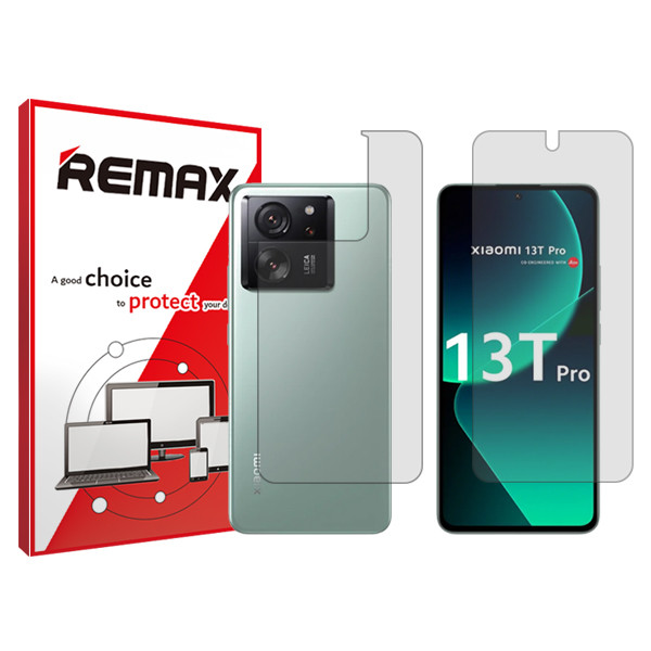  محافظ صفحه نمایش شفاف ریمکس مدل Resistant مناسب برای گوشی موبایل شیائومی 13T Pro به همراه محافظ پشت گوشی