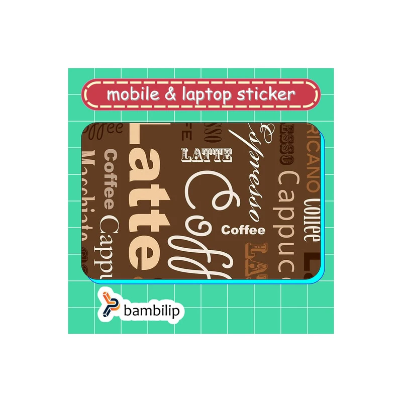 استیکر بامبیلیپ مدل کارت عابر طرح کافه لاته کد 8453897