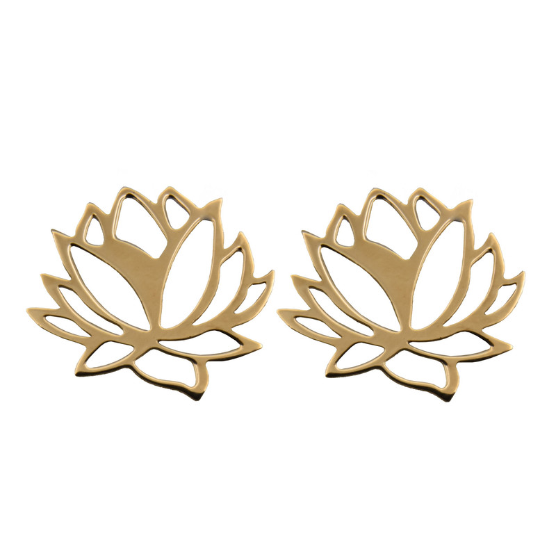 گوشواره طلا 18 عیار زنانه مدل گل نیلوفر کد P452 - 2