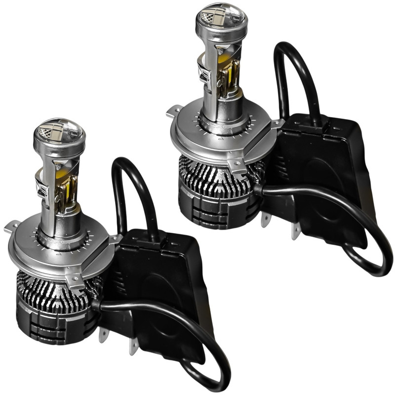هدلایت چراغ جلو خودرو تک حالته فورس مدل لنزدار یخی کد SML پایه H4 مناسب برای شاهین بسته ۲ عددی