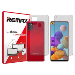 Remix matte screenprotector HyMTT model suitable for Samsung Galaxy A21s  mobile phones along with the back of the phone