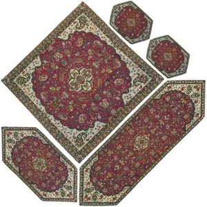 ست 5 تکه رومیزی ترمه مدل ابریشم شاه عباسی کد 325