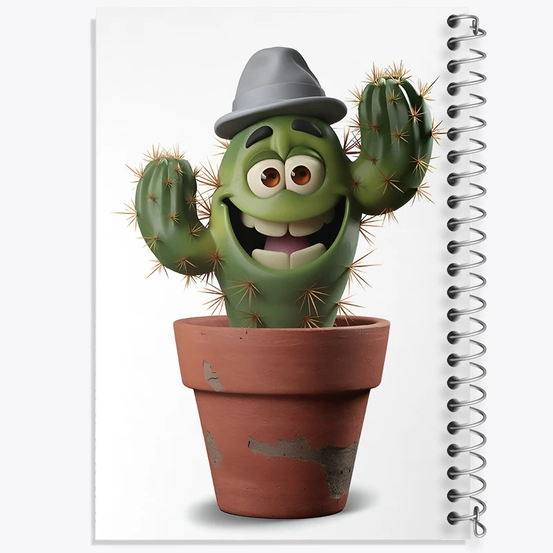 دفتر شطرنجی 50 برگ خندالو طرح کاکتوس کد F8029