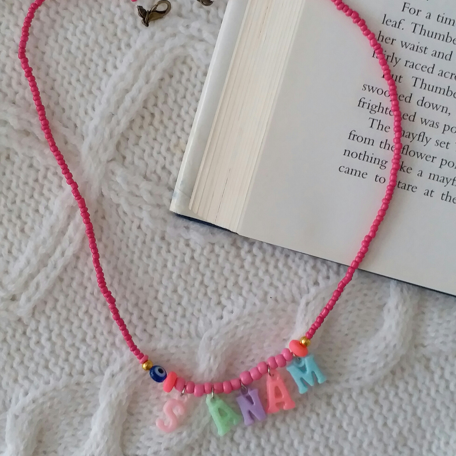 گردنبند دخترانه مدل تابستانی اسم صنم کد G215 گردنبند دخترانه مدل تابستانی اسم صنم کد G215