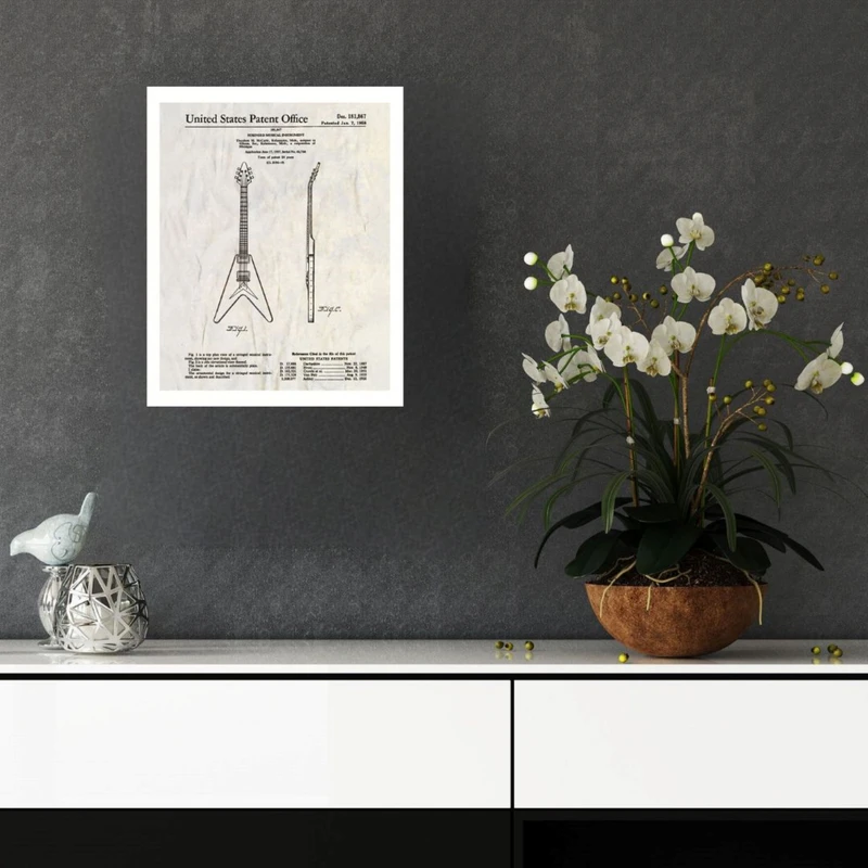 پوستر مدل چاپ پتنت گیتار الکتریک  