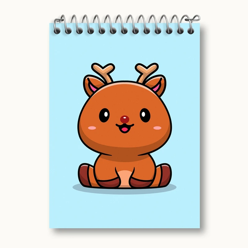 دفتر یادداشت 50 برگ خندالو مدل حیوانات بامزه گوزن کد 29633