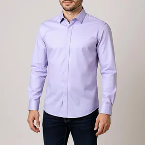 پیراهن آستین بلند یقه برگردان مردانه امشاسپند مدل Trita