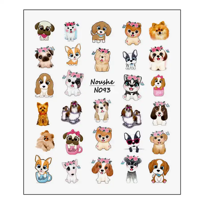 برچسب لنز ناخن مدل سگ کد N093