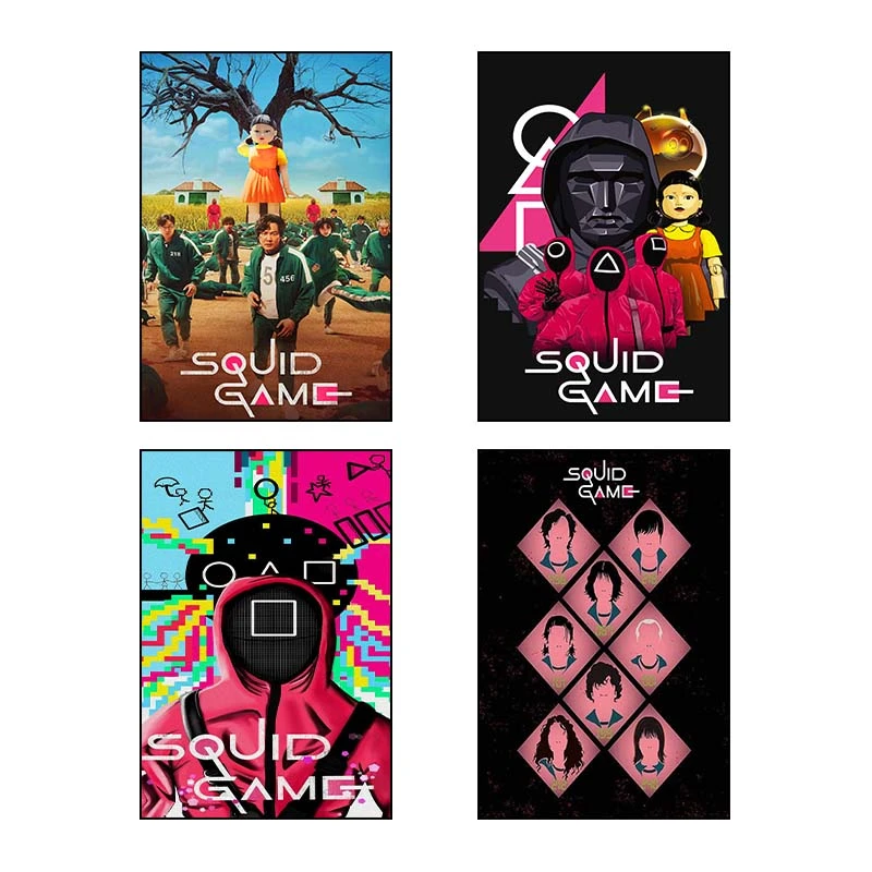 تابلو شاسي کارنيکا طرح بازی مرکب Squid Game کد 82004 مجموعه 4 عددی