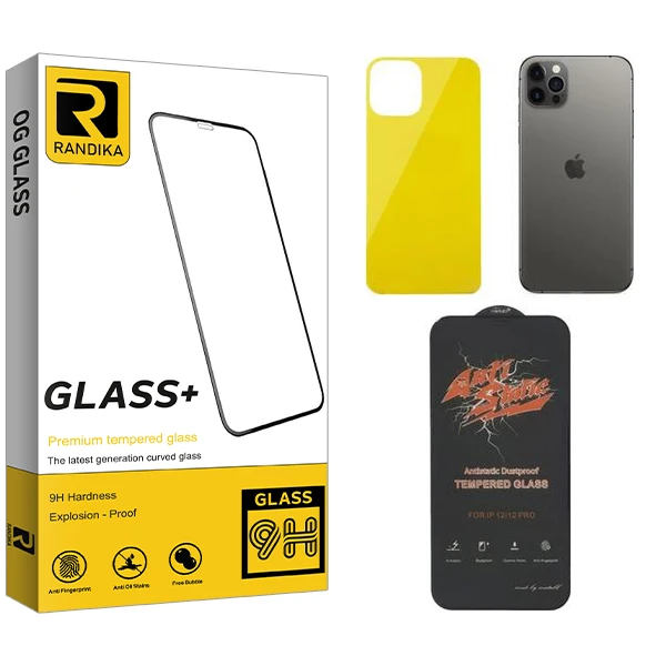 محافظ صفحه نمایش راندیکا مدل ANTATIC مناسب برای گوشی موبایل اپل iPhone 12 pro  به همراه محافظ پشت گوشی