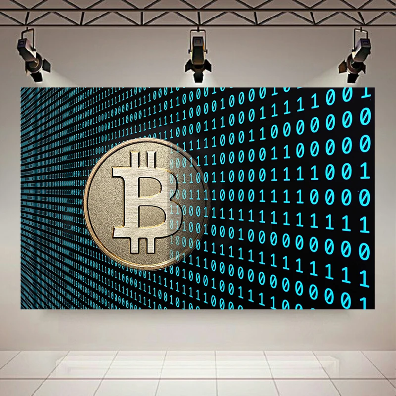 تابلو بوم طرح مخمل بیت کوین مدل رمز گذاری کد AR304828
