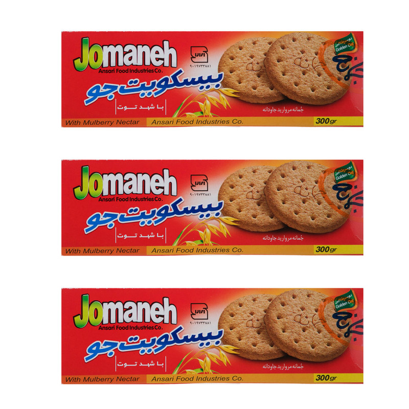 بیسکویت جو سبوس دار جمانه بسته 3 عددی