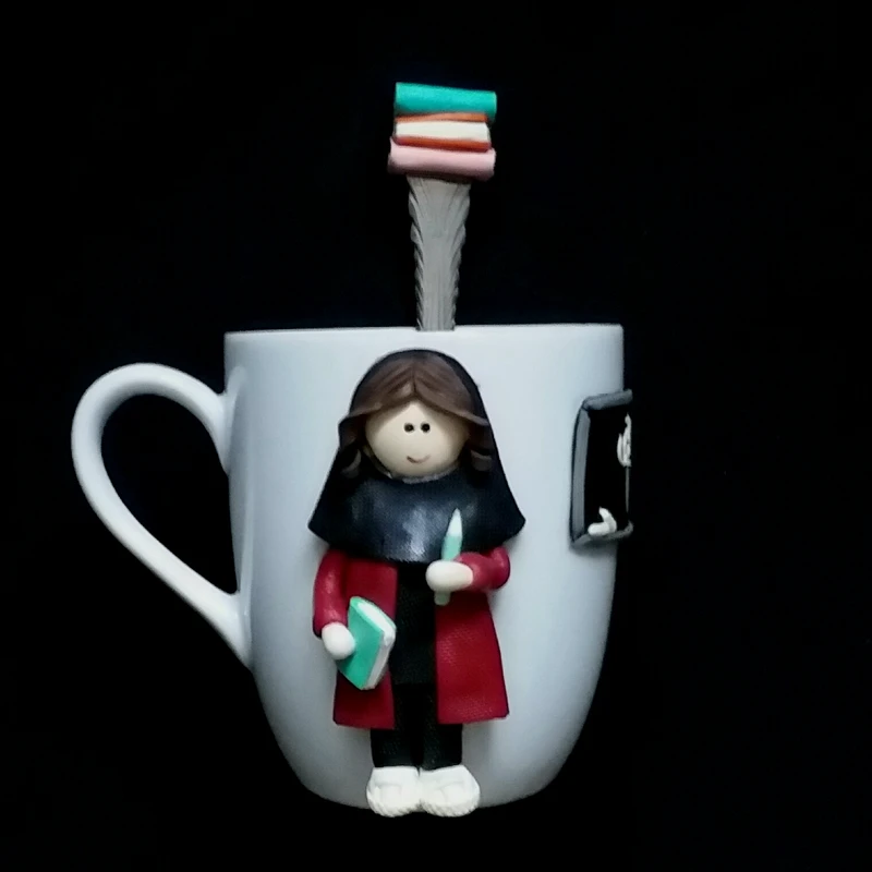 ماگ سرامیکی مدل روز معلم کد L629 به همراه قاشق