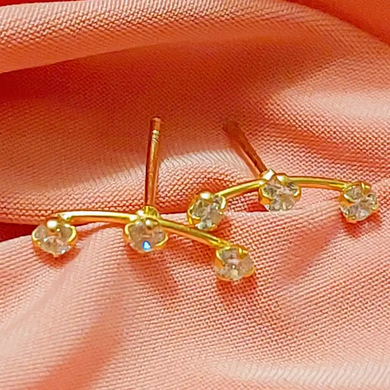 گوشواره نقره زنانه آی ام مدل گندم zirconia