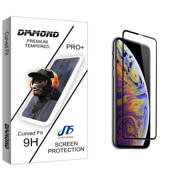 محافظ صفحه نمایش شیشه ای جی اف مدل Diamond glass مناسب برای گوشی موبایل اپل iPhone Xs max