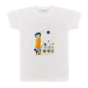 تی شرت بچگانه پرمانه طرح کورالین کد pmt.4804