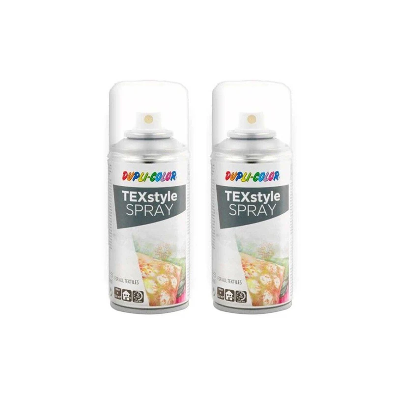 اسپری رنگ پارچه نقره ای دوپلی کالر مدل TEXstyle حجم 150میلی لیتر مجموعه 2 عددی 