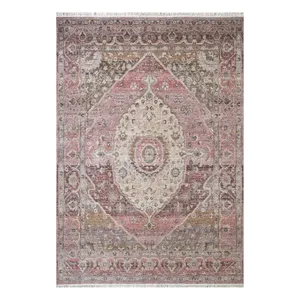 فرش ماشینی زانیس مدل مدرن طرح وینتیج زمینه کرم