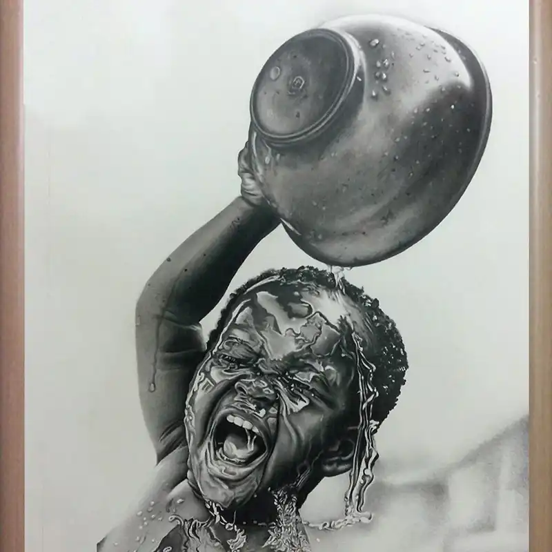 تابلو نقاشی طرح سياه قلم