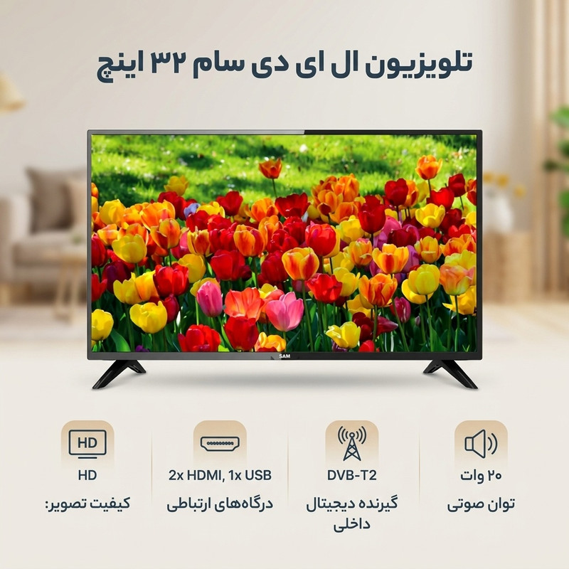 تلویزیون ال ای دی سام الکترونیک مدل UA32C4600TH سایز 32 اینچ